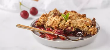 Crumble pomme et griotte