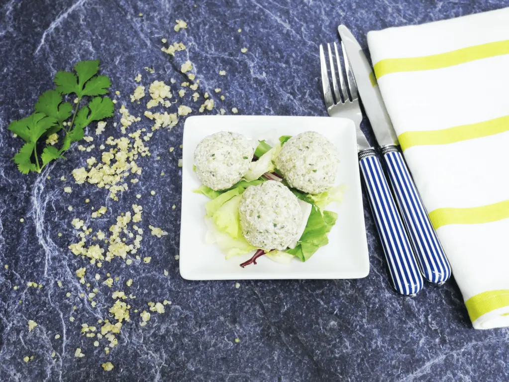 Recette de bouchées au quinoa, fromage fraiss ail et persil