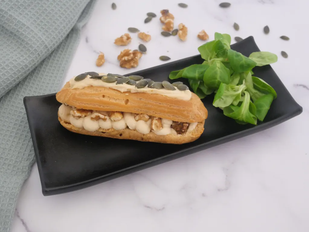Visuel de l'éclair de houmous et noix