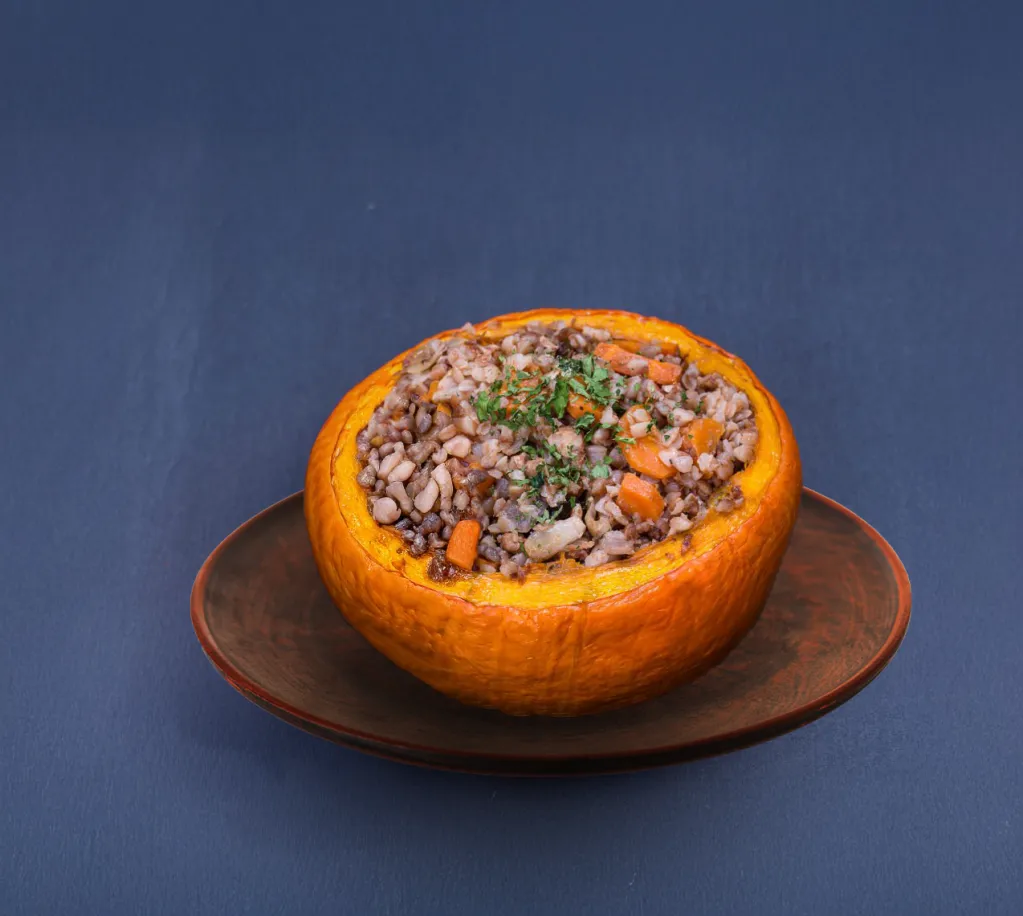 Photo du potimarron farci au sarrasin