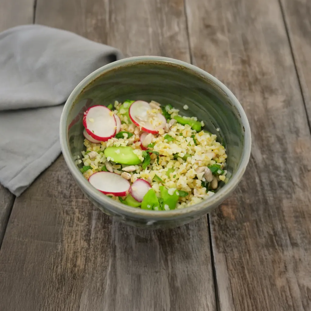 Salade de boulgour radis et fèves à la coriandre