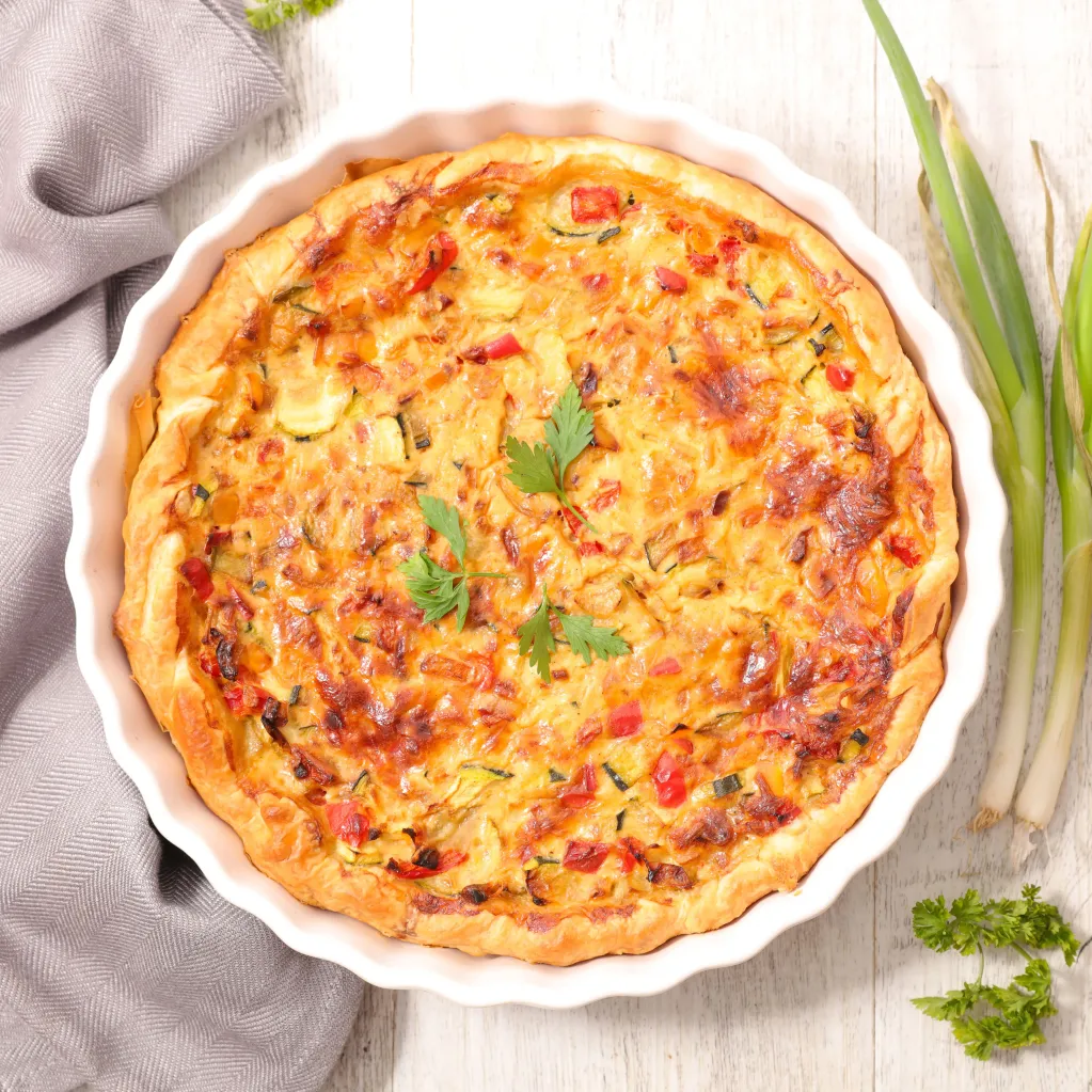 Tarte poivron, chorizo et quinoa